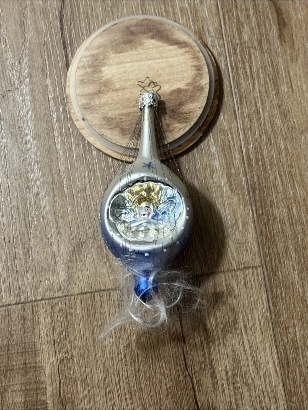 Vintage Inge-Glas Glass Christmas Ornament Praying ANGEL